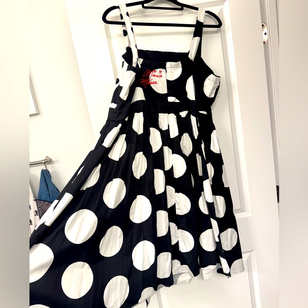 Disney Parks Dress Shop Minnie Mouse Black & White Polka Dot Dress 1X